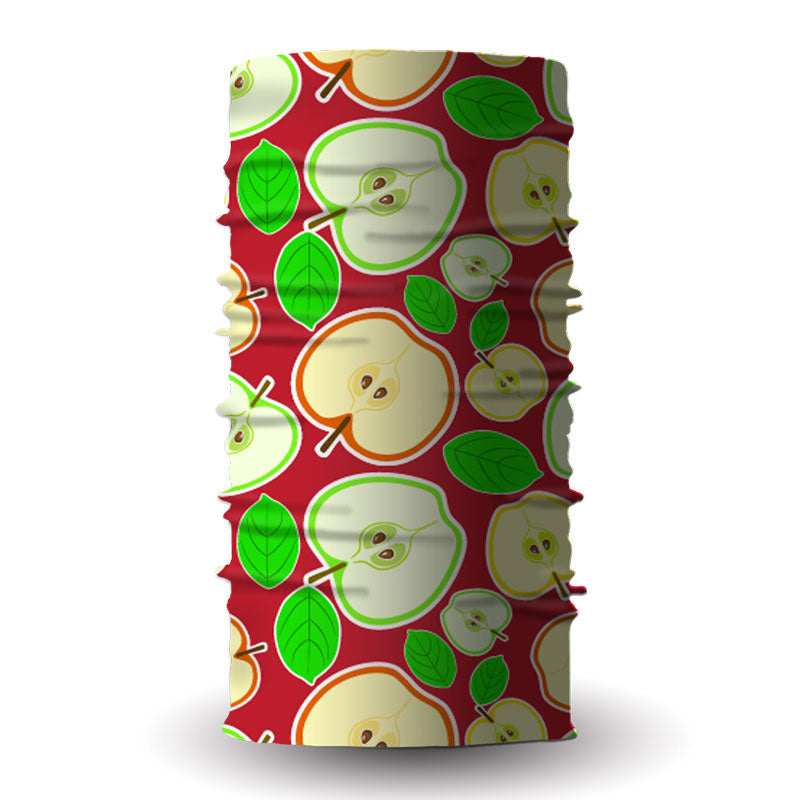 "Apples" green and red pattern bandana, buff liratech.eu