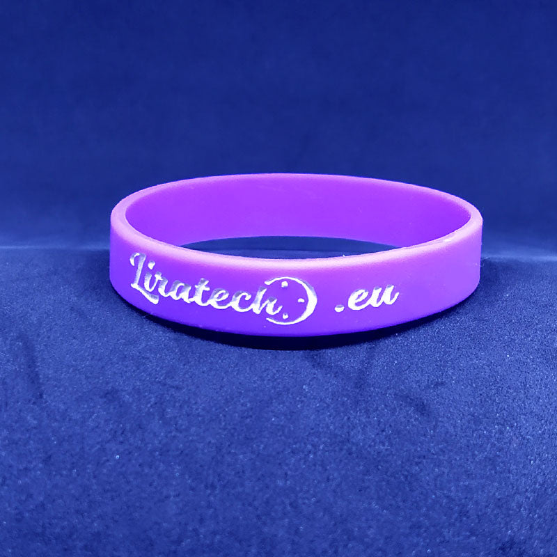 Bracelets with embossed color filled inscription on request