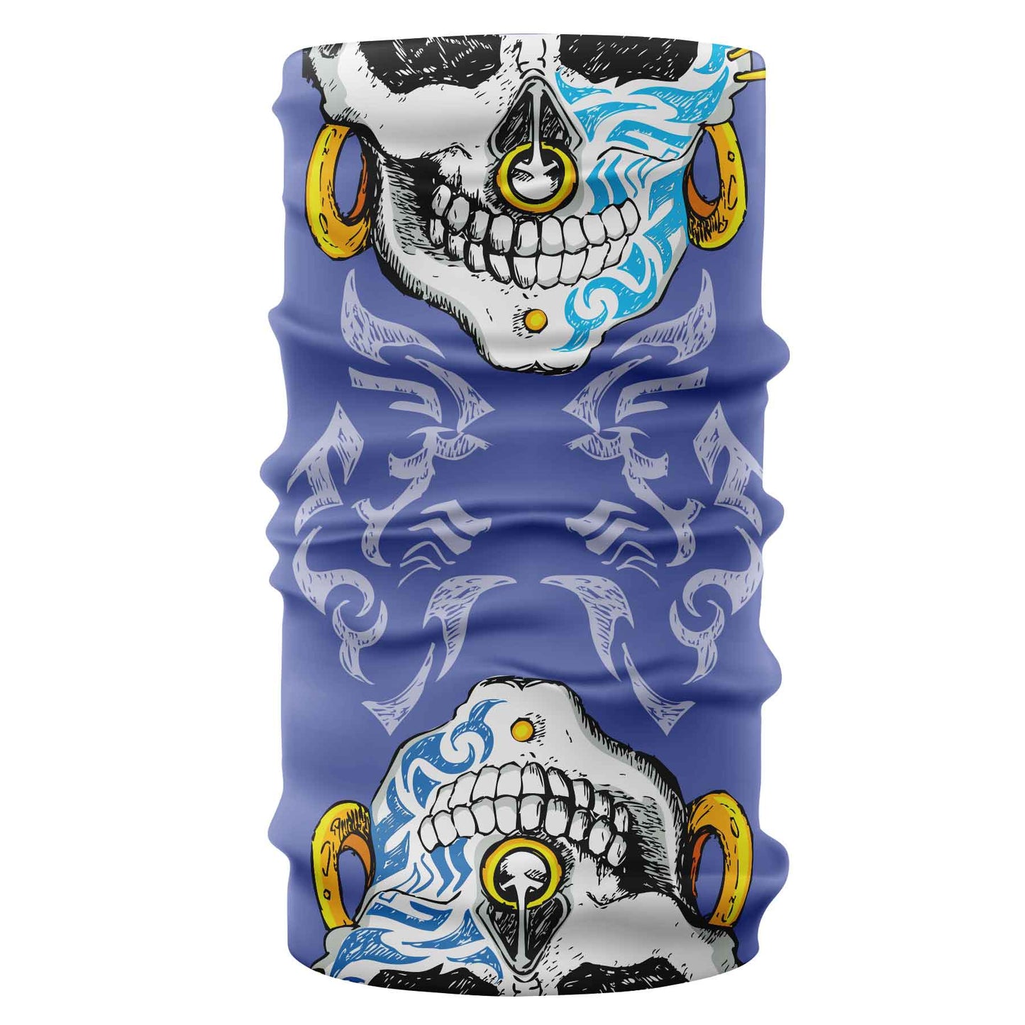 "Pirate skull" purple pattern bandana, buff- liratech.bg