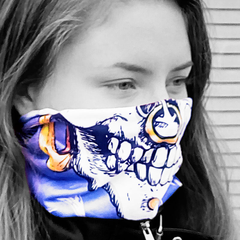 "Pirate skull" purple pattern bandana, buff- liratech.eu