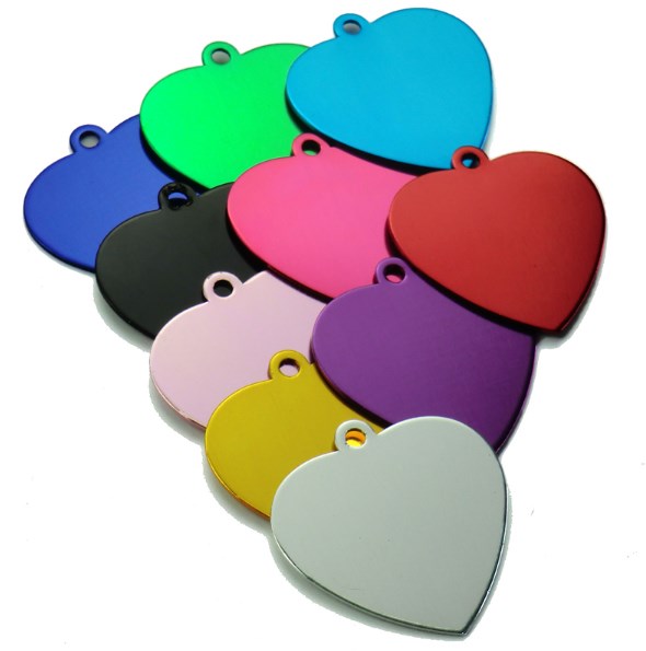 Heart shaped ID tags for pets